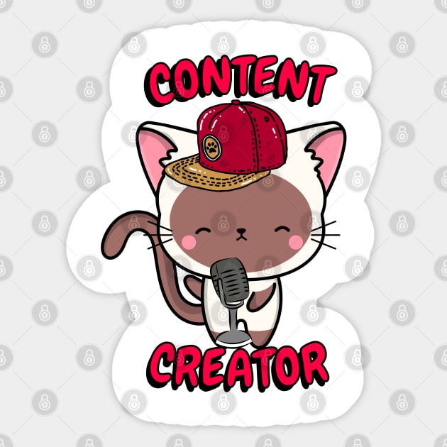 Cute White cat is a content creator Sticker by Pet Station